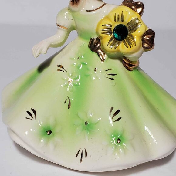 Josef Originals May Birthstone Figurine Green Vintage - Picture 3 of 9